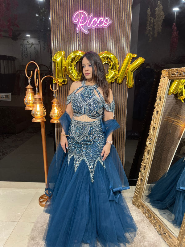 HEAVY WORK FISH CUT LEHENGA RC144