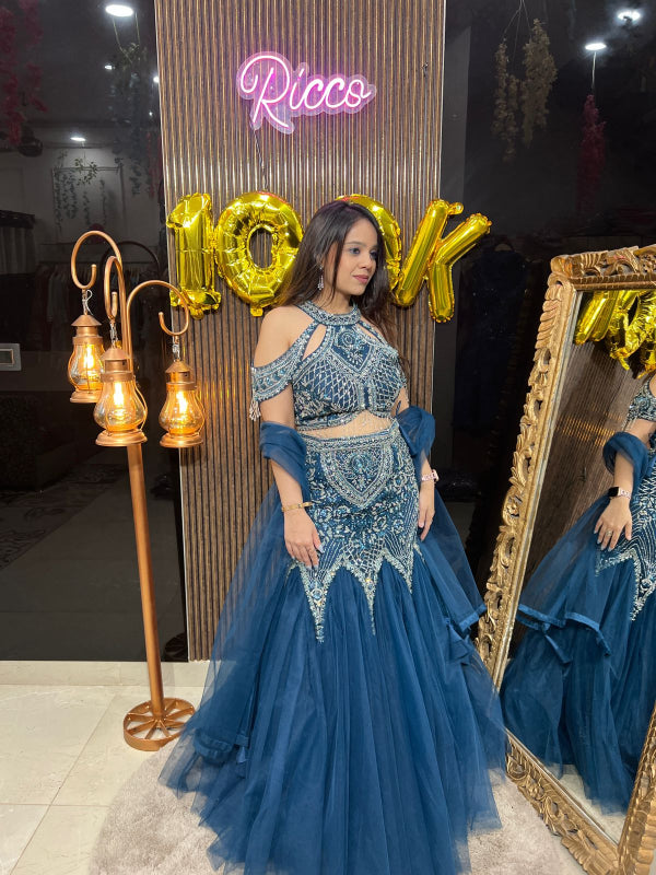 HEAVY WORK FISH CUT LEHENGA RC144