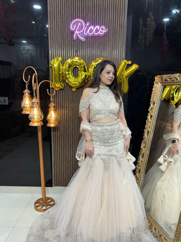 HEAVY WORK FISH CUT LEHENGA RC144