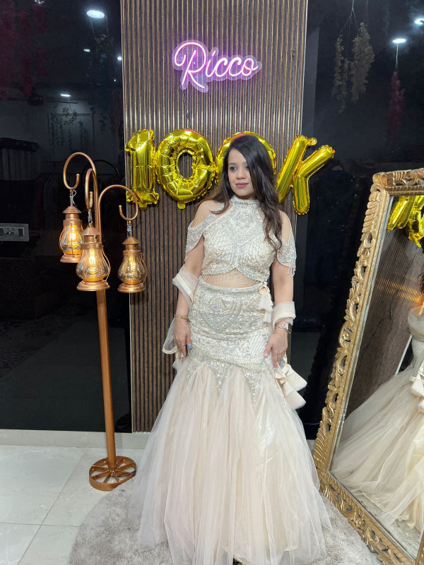 HEAVY WORK FISH CUT LEHENGA RC144
