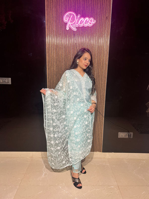 SUMMER SUIT WITH ORGANZA DUPATTA RC146