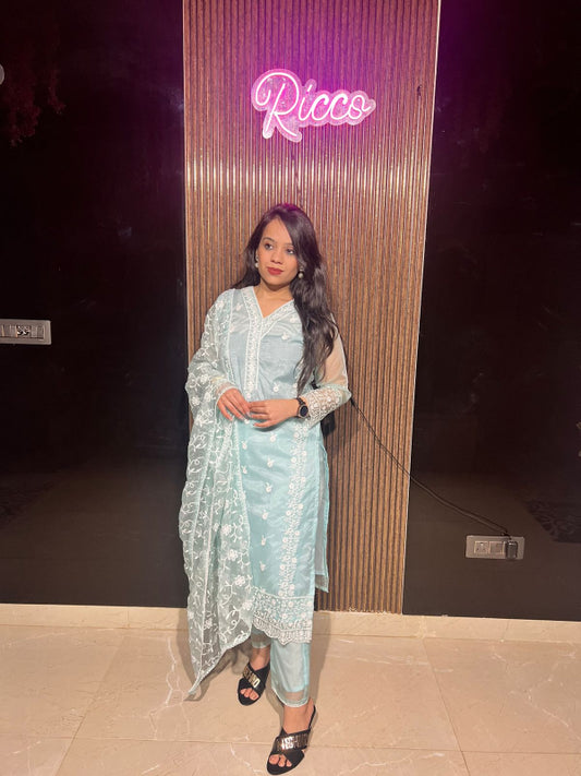 SUMMER SUIT WITH ORGANZA DUPATTA RC146